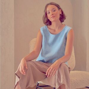 FLAX | 100% Linen Boxy Lagenlook Sleeveless Top